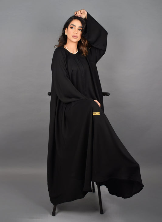 Triple cloche Black Abaya
