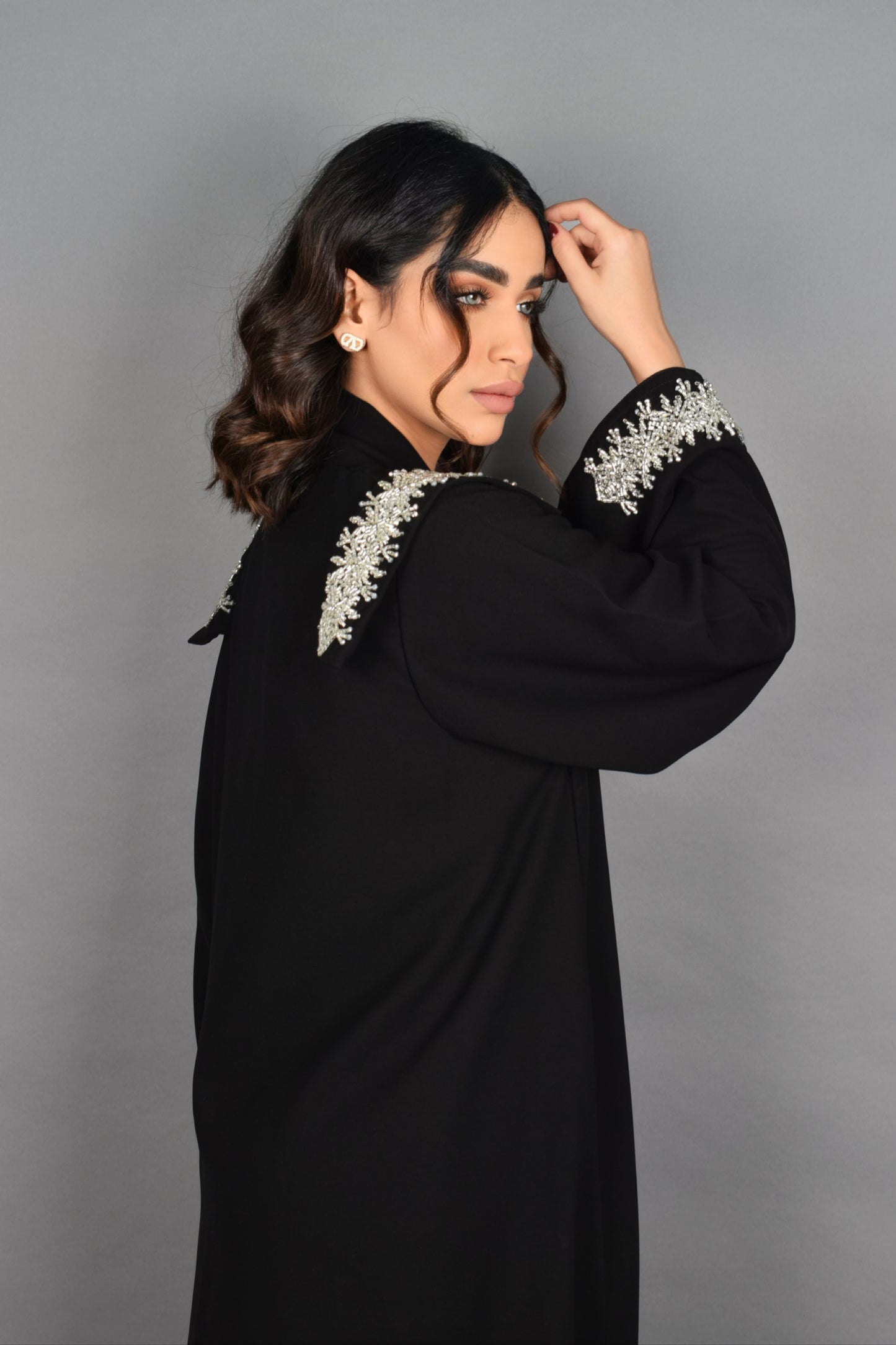 embroidered Black Abaya