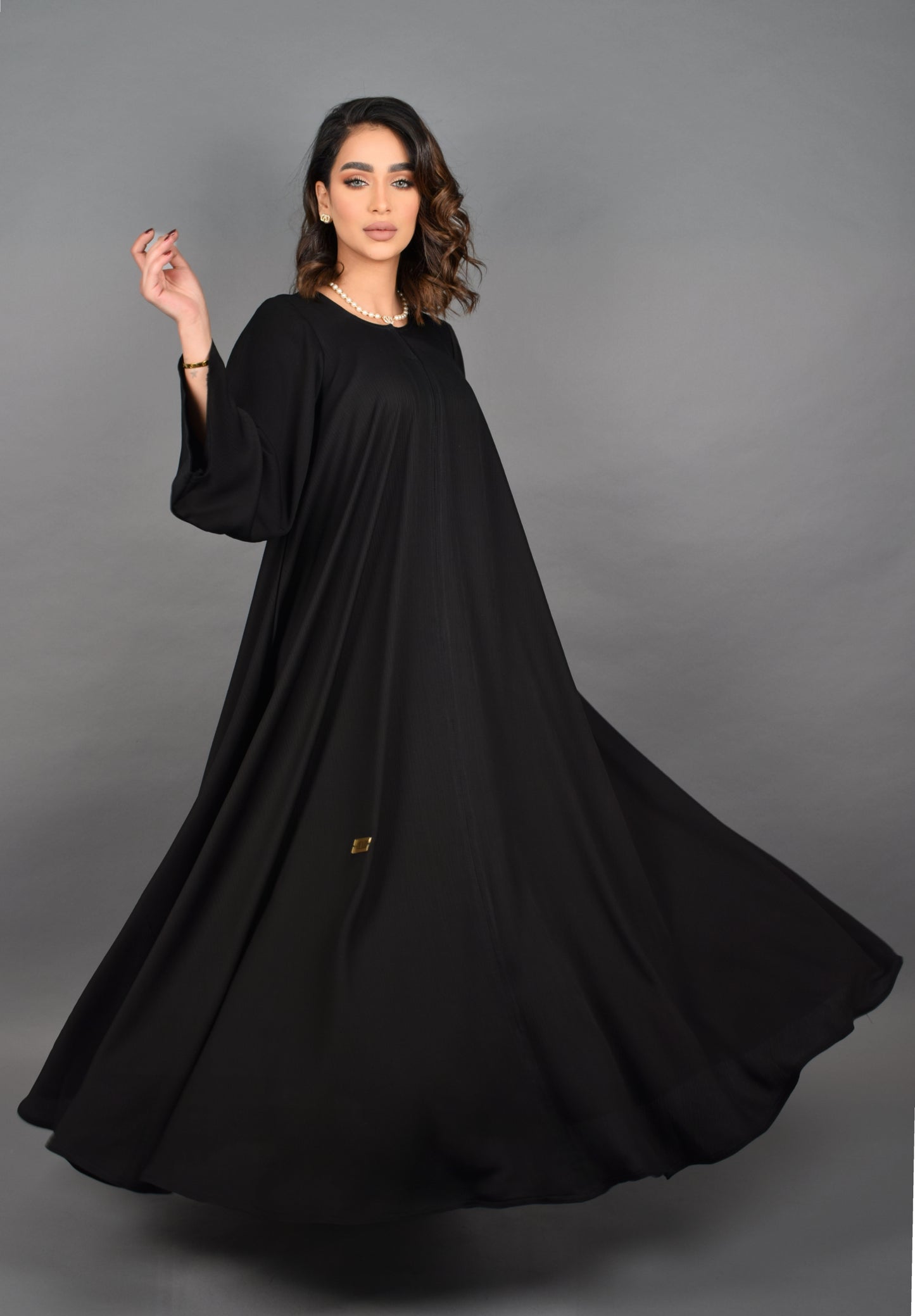 Triple cloche Black Abaya
