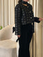 Small Flowers Gold & Black Blazer