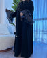 Ruffles Black & Silver Abaya