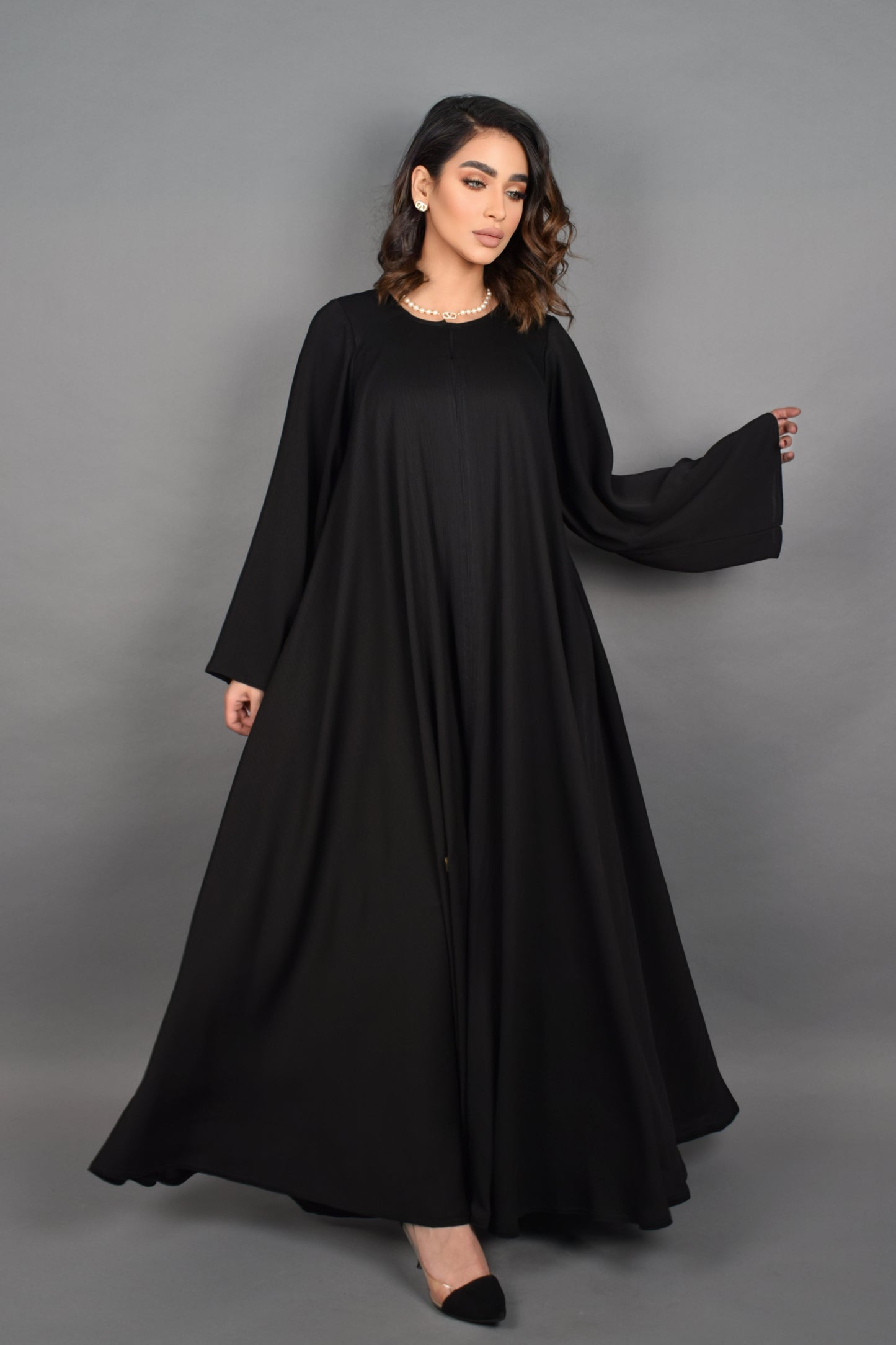 Triple cloche Black Abaya