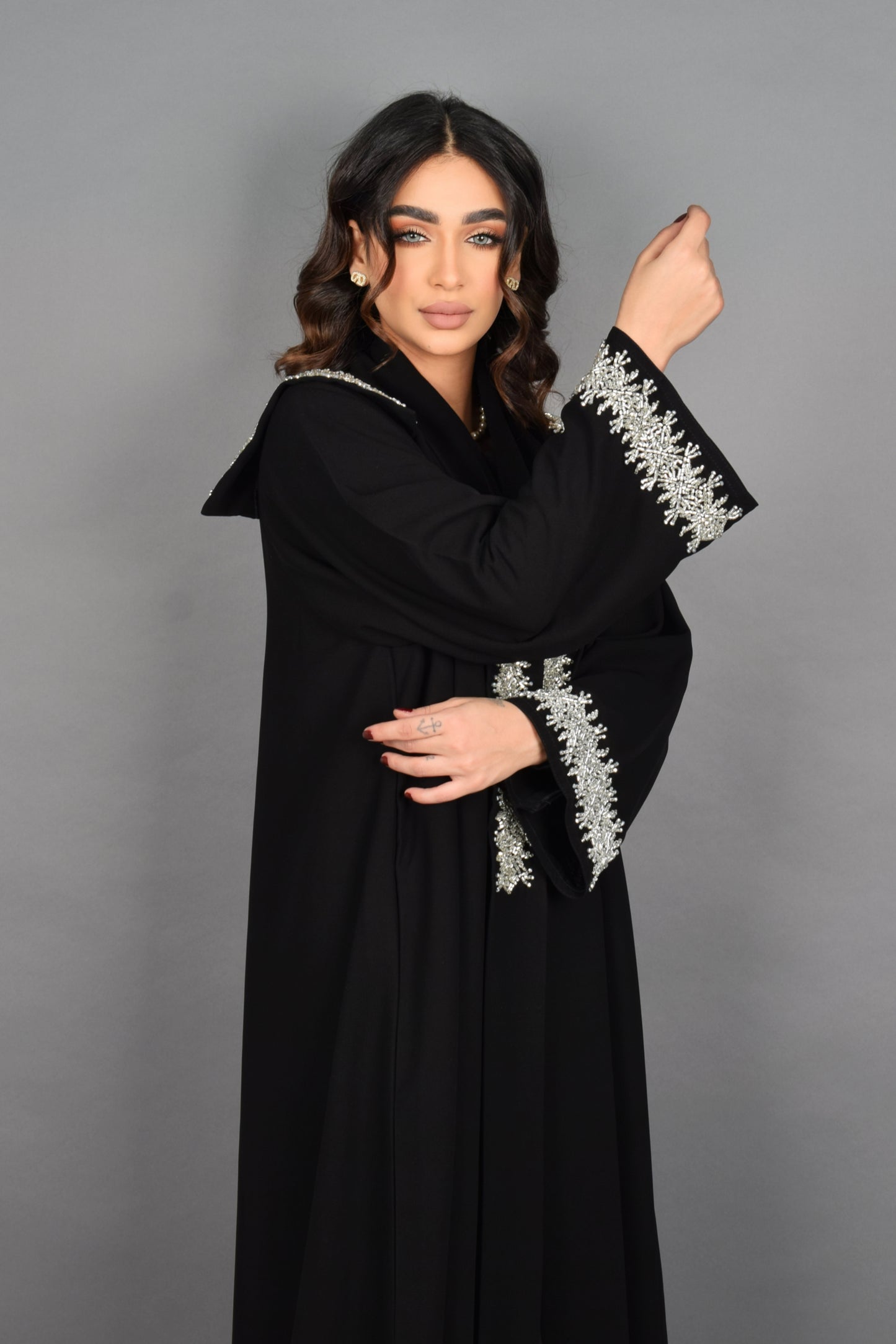 embroidered Black Abaya