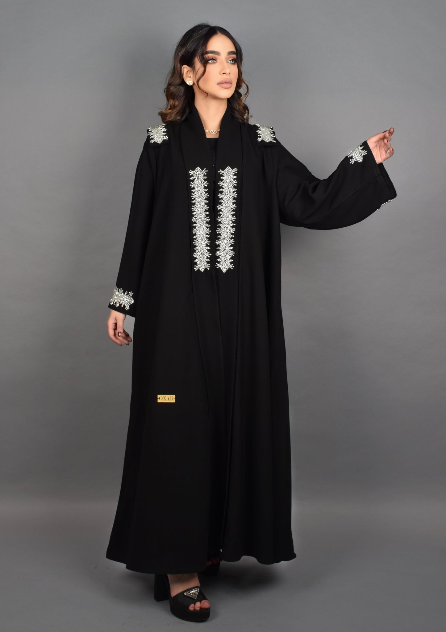 embroidered Black Abaya