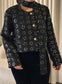 Small Flowers Gold & Black Blazer